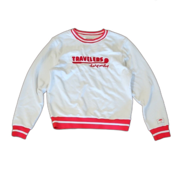 Ellsworth + Ivey Elle Sweatshirt, Travelers Championship, White/Red, Size S - Picture 1 of 8